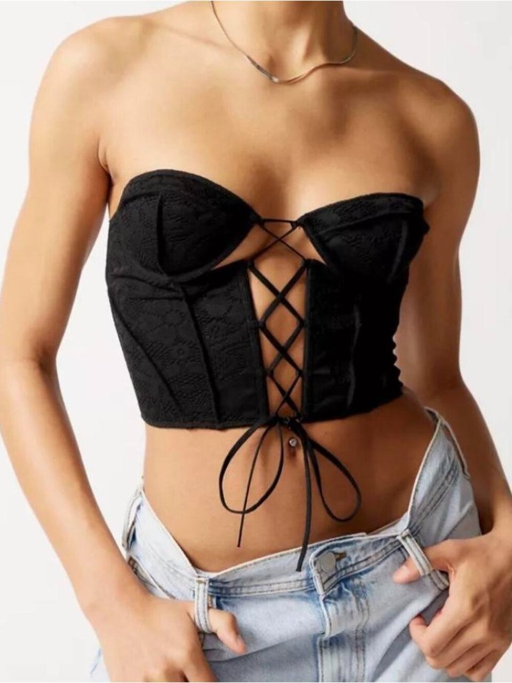 Urban Outfitters Out From Under Amour Lace Lace-Up Corset
